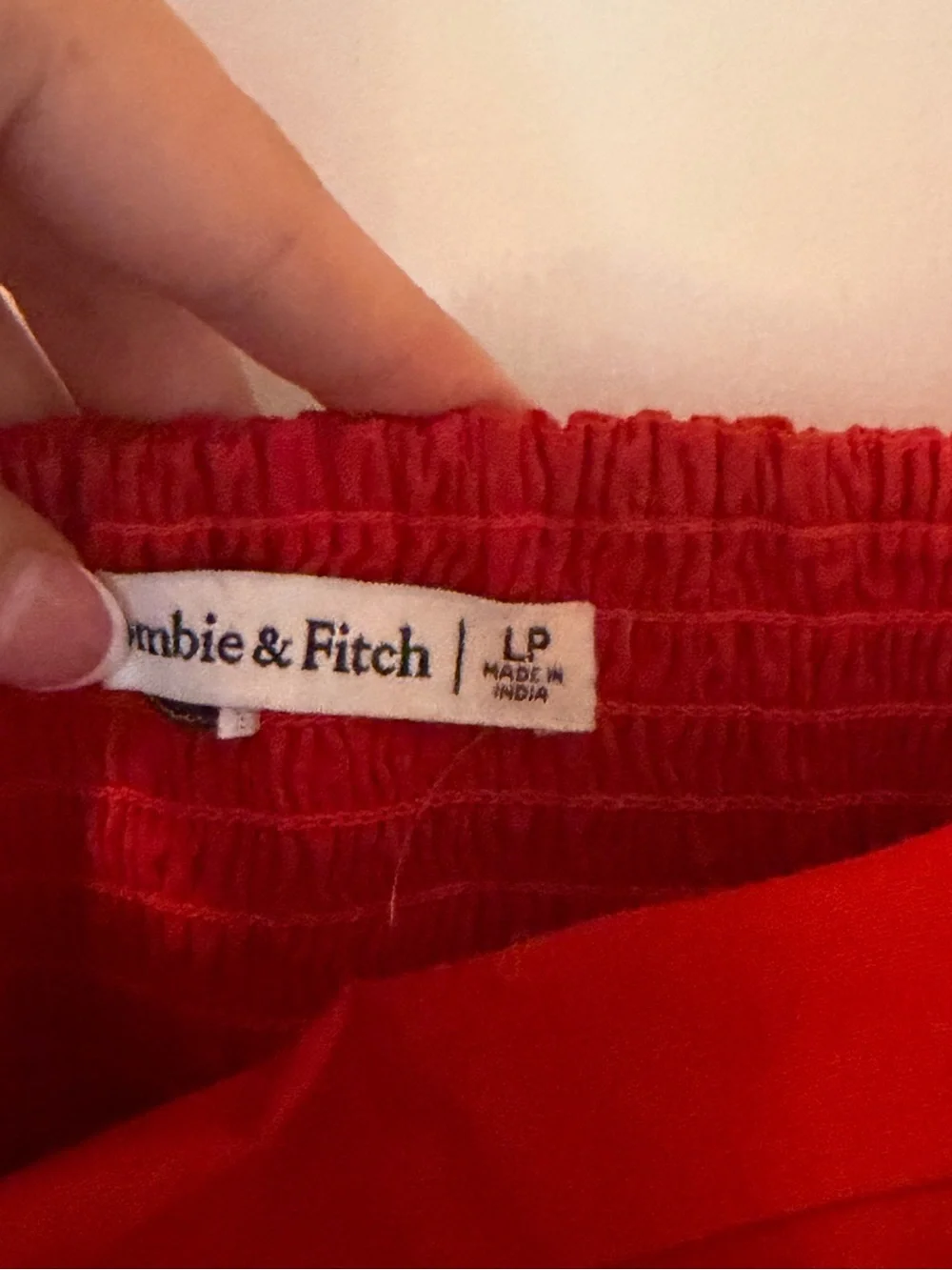 Abercrombie & Fitch Emerson Tie Strap Maxi Dress Red Salsa LP Large Petit